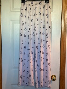 Ladies light Pink Snoopy Wide Leg Pajama Pants